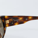 CHANEL COCO Mark Sunglasses plastic Brown CC Auth yk19877V-9