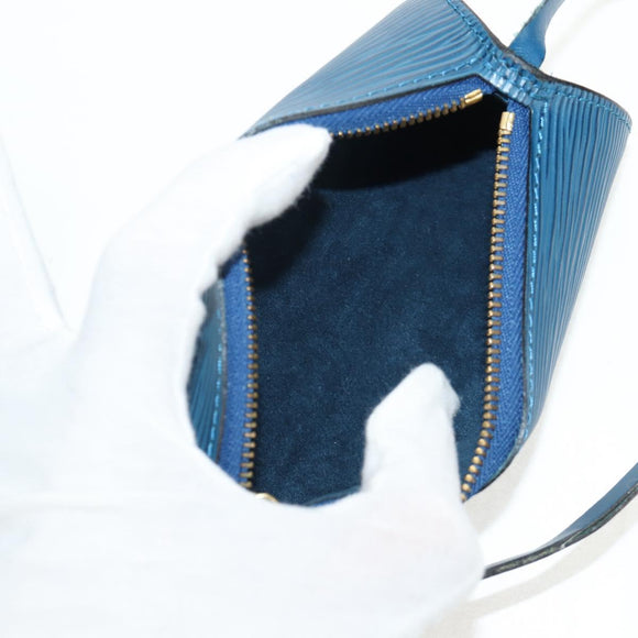 LOUIS VUITTON Epi Soufflot Hand Bag Blue M52225 LV Auth yk19884A