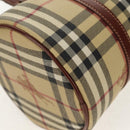 BURBERRY Nova Check Hand Bag PVC Beige Gold Auth yk19885V-15