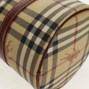 BURBERRY Nova Check Hand Bag PVC Beige Gold Auth yk19885V-16