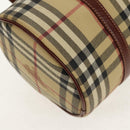 BURBERRY Nova Check Hand Bag PVC Beige Gold Auth yk19885V-17