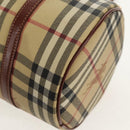 BURBERRY Nova Check Hand Bag PVC Beige Gold Auth yk19885V-18