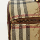 BURBERRY Nova Check Hand Bag PVC Beige Gold Auth yk19885V-8