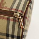 BURBERRY Nova Check Hand Bag PVC Beige Gold Auth yk19885V-9