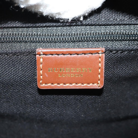 BURBERRY Nova Check Hand Bag PVC Beige Gold Auth yk19885V