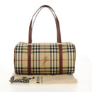 BURBERRY Nova Check Hand Bag PVC Beige Gold Auth yk19885V-12