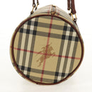 BURBERRY Nova Check Hand Bag PVC Beige Gold Auth yk19885V-3