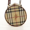 BURBERRY Nova Check Hand Bag PVC Beige Gold Auth yk19885V-4
