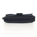 FENDI Mamma Baguette Shoulder Bag Denim Navy Silver Auth yk19890V-11