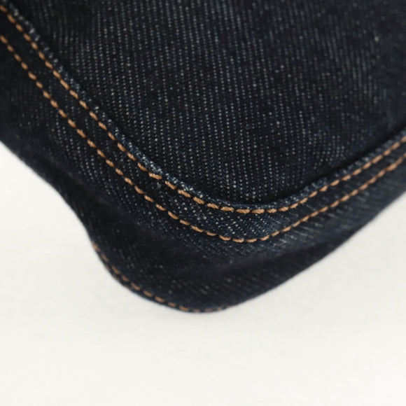 FENDI Mamma Baguette Shoulder Bag Denim Navy Silver Auth yk19890V