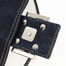 FENDI Mamma Baguette Shoulder Bag Denim Navy Silver Auth yk19890V-18