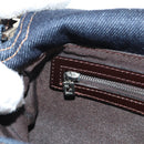 FENDI Mamma Baguette Shoulder Bag Denim Navy Silver Auth yk19890V-23