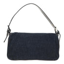 FENDI Mamma Baguette Shoulder Bag Denim Navy Silver Auth yk19890V-3