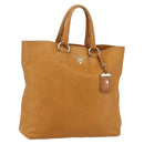 PRADA Handtasche Leder Braun Silber Auth yk19892-1