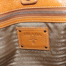 PRADA Handtasche Leder Braun Silber Auth yk19892-18
