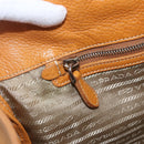 PRADA Handtasche Leder Braun Silber Auth yk19892-19