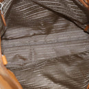 PRADA Handtasche Leder Braun Silber Auth yk19892-11