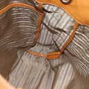 PRADA Handtasche Leder Braun Silber Auth yk19892-21