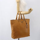 PRADA Handtasche Leder Braun Silber Auth yk19892-24