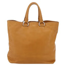 PRADA Handtasche Leder Braun Silber Auth yk19892-2