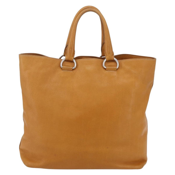 PRADA Handtasche Leder Braun Silber Auth yk19892