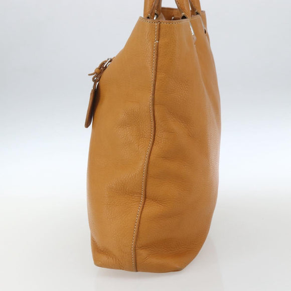 PRADA Handtasche Leder Braun Silber Auth yk19892