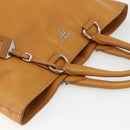 PRADA Handtasche Leder Braun Silber Auth yk19892-6