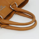 PRADA Handtasche Leder Braun Silber Auth yk19892-7