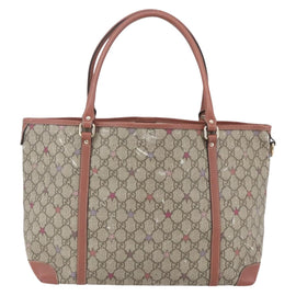 GUCCI GG Supreme Tote Bag PVC Beige Gold 197953 Auth yk19899 - 0