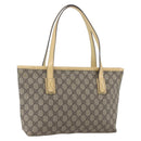 GUCCI GG Supreme Tote Bag PVC Beige Silver 2111 38 Auth yk19900-1