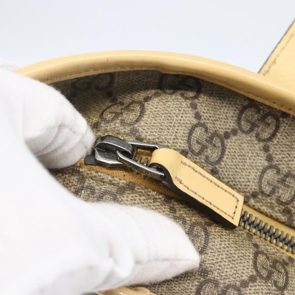 GUCCI GG Supreme Tote Bag PVC Beige Silver 2111 38 Auth yk19900