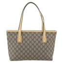 GUCCI GG Supreme Tote Bag PVC Beige Silver 2111 38 Auth yk19900-2
