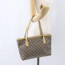 GUCCI GG Supreme Tote Bag PVC Beige Silver 2111 38 Auth yk19900-21