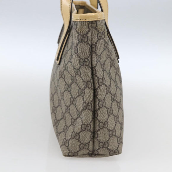 GUCCI GG Supreme Tote Bag PVC Beige Silver 2111 38 Auth yk19900