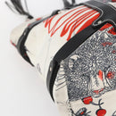 Salvatore Ferragamo Animal Pattern Tote Bag Nylon White Silver Auth yk19901-15