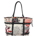 Salvatore Ferragamo Animal Pattern Tote Bag Nylon White Silver Auth yk19901-2
