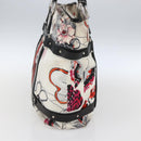 Salvatore Ferragamo Animal Pattern Tote Bag Nylon White Silver Auth yk19901-4