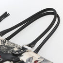 Salvatore Ferragamo Animal Pattern Tote Bag Nylon White Silver Auth yk19901-14