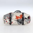 Salvatore Ferragamo Animal Pattern Tote Bag Nylon White Silver Auth yk19901-5