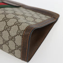 GUCCI GG Supreme Web Sherry Line Clutch Bag PVC Beige Red 89 01 002 Auth yk19915-10