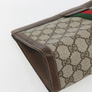GUCCI GG Supreme Web Sherry Line Clutch Bag PVC Beige Red 89 01 002 Auth yk19915-11