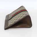 GUCCI GG Supreme Web Sherry Line Clutch Bag PVC Beige Red 89 01 002 Auth yk19915-4