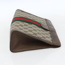 GUCCI GG Supreme Web Sherry Line Clutch Bag PVC Beige Red 89 01 002 Auth yk19915-5