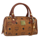 MCM Vicetos Logogram Mini Bag PVC Leather 2way Dark Brown Gold Auth yk19916-1