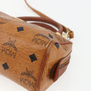 MCM Vicetos Logogram Mini Bag PVC Leather 2way Dark Brown Gold Auth yk19916-12