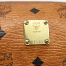 MCM Vicetos Logogram Mini Bag PVC Leather 2way Dark Brown Gold Auth yk19916-17