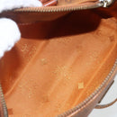 MCM Vicetos Logogram Mini Bag PVC Leather 2way Dark Brown Gold Auth yk19916-18