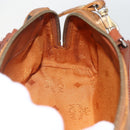 MCM Vicetos Logogram Mini Bag PVC Leather 2way Dark Brown Gold Auth yk19916-20