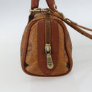 MCM Vicetos Logogram Mini Bag PVC Leather 2way Dark Brown Gold Auth yk19916-4