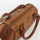 MCM Vicetos Logogram Mini Bag PVC Leather 2way Dark Brown Gold Auth yk19916-6